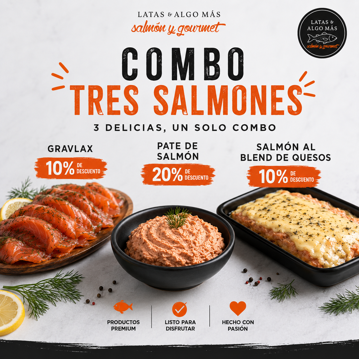 COMBO TRES SALMONES